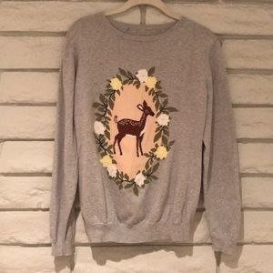 Sugarhill Boutique Modcloth grey deer sweater